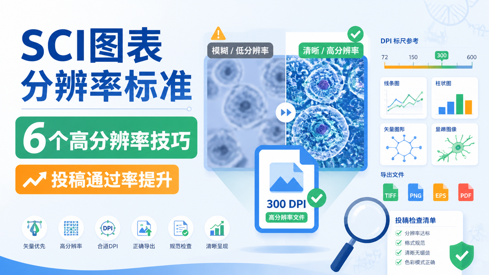 SCI图表分辨率标准如何优化？6个高分辨率技巧