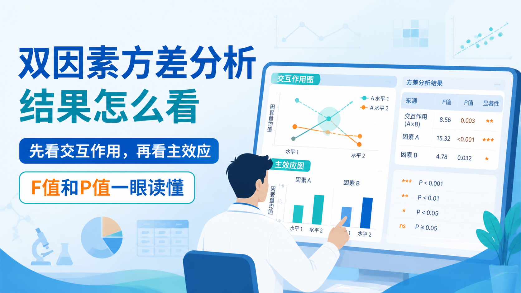 双因素方差分析结果怎么看？6个要点