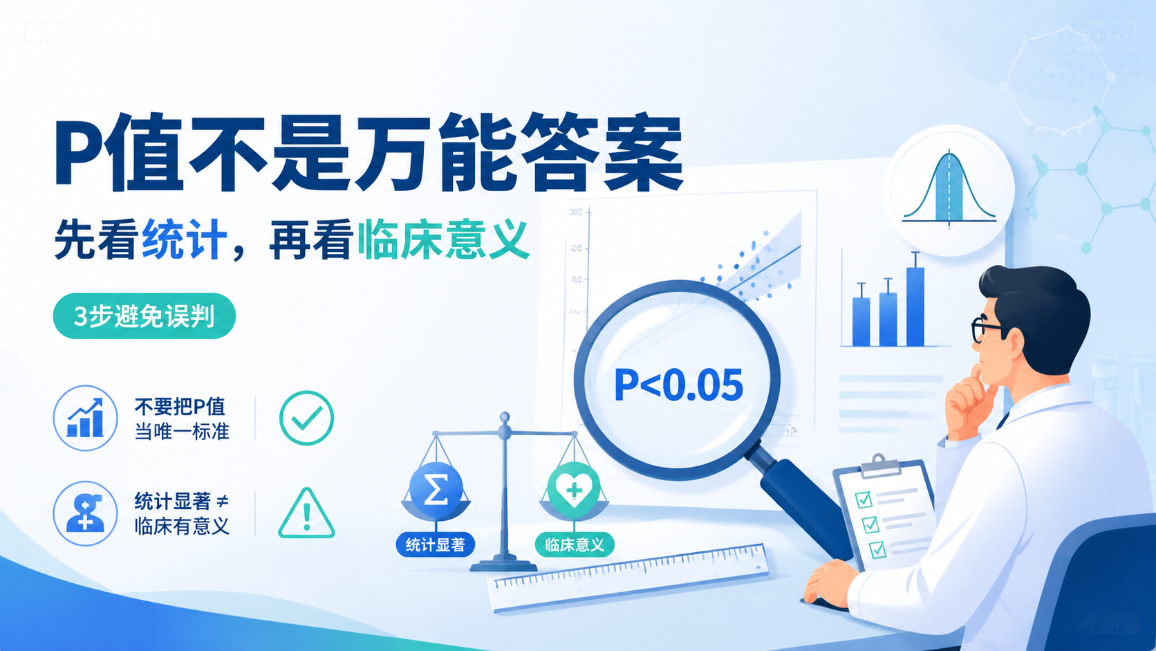 如何避免P值滥用统计错误？3步