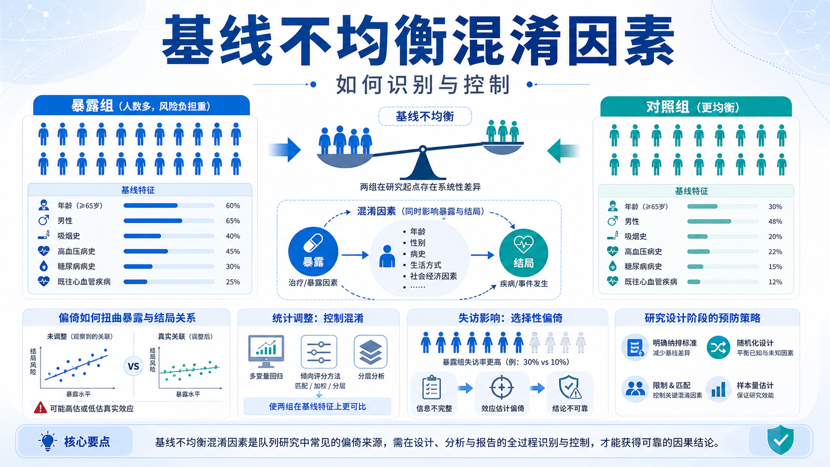 为什么基线不均衡混淆因素会严重偏倚？