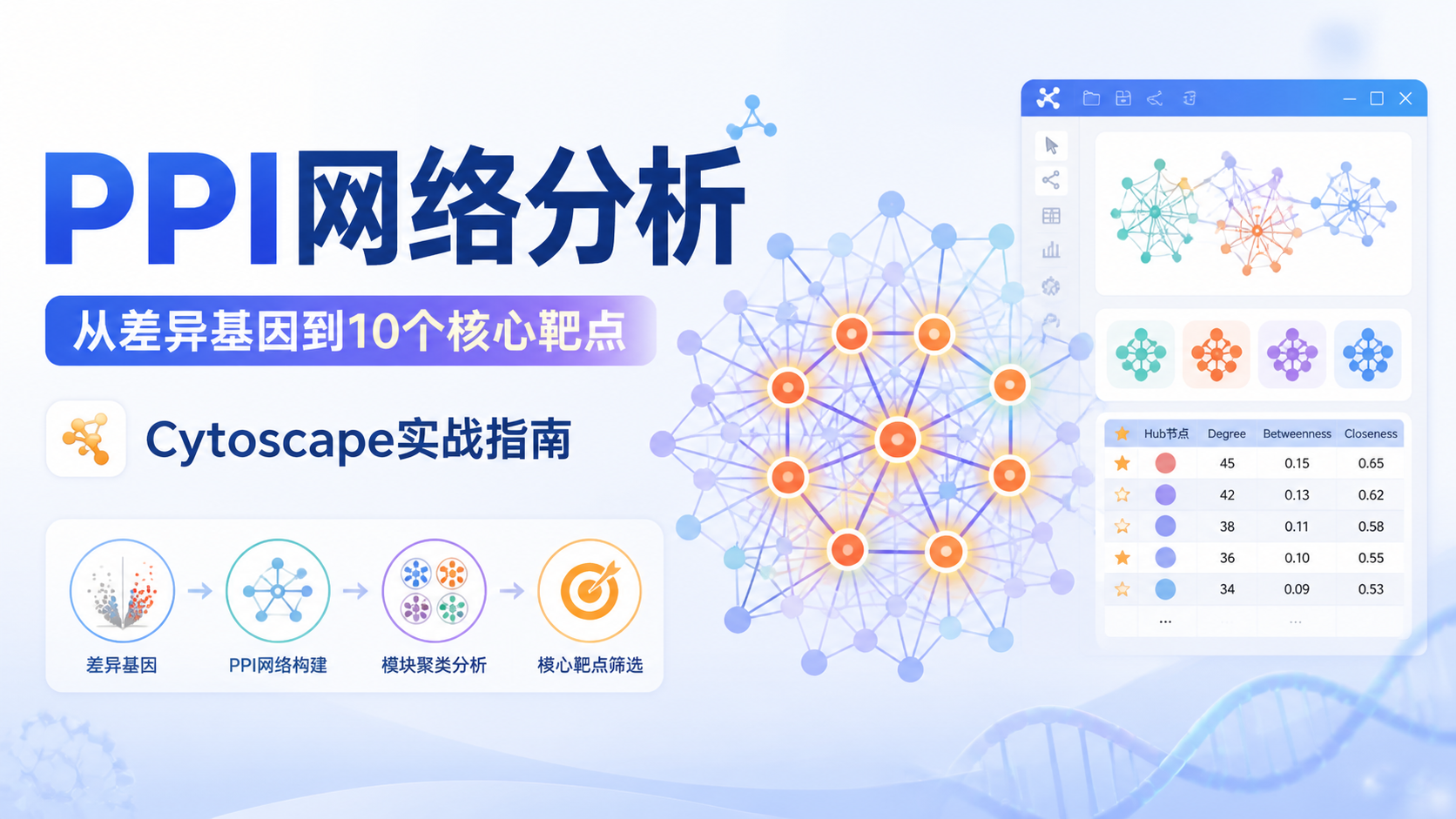 如何用PPI网络挖掘10个核心靶点？