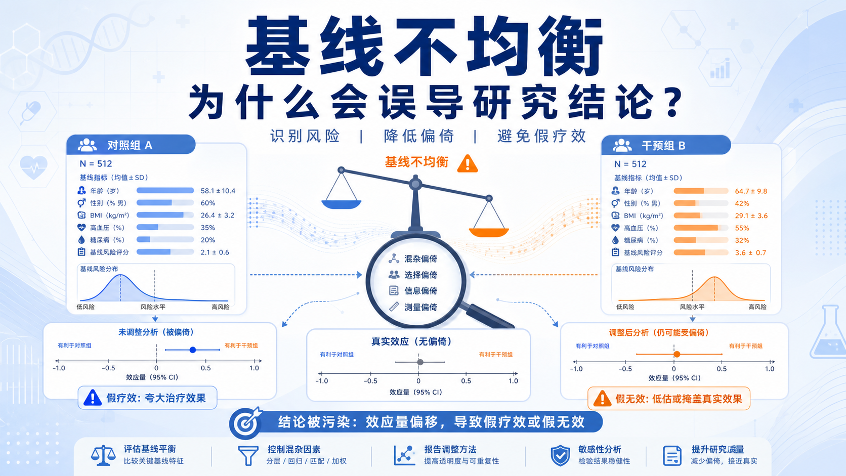 基线不均衡后果为何会误导结论？