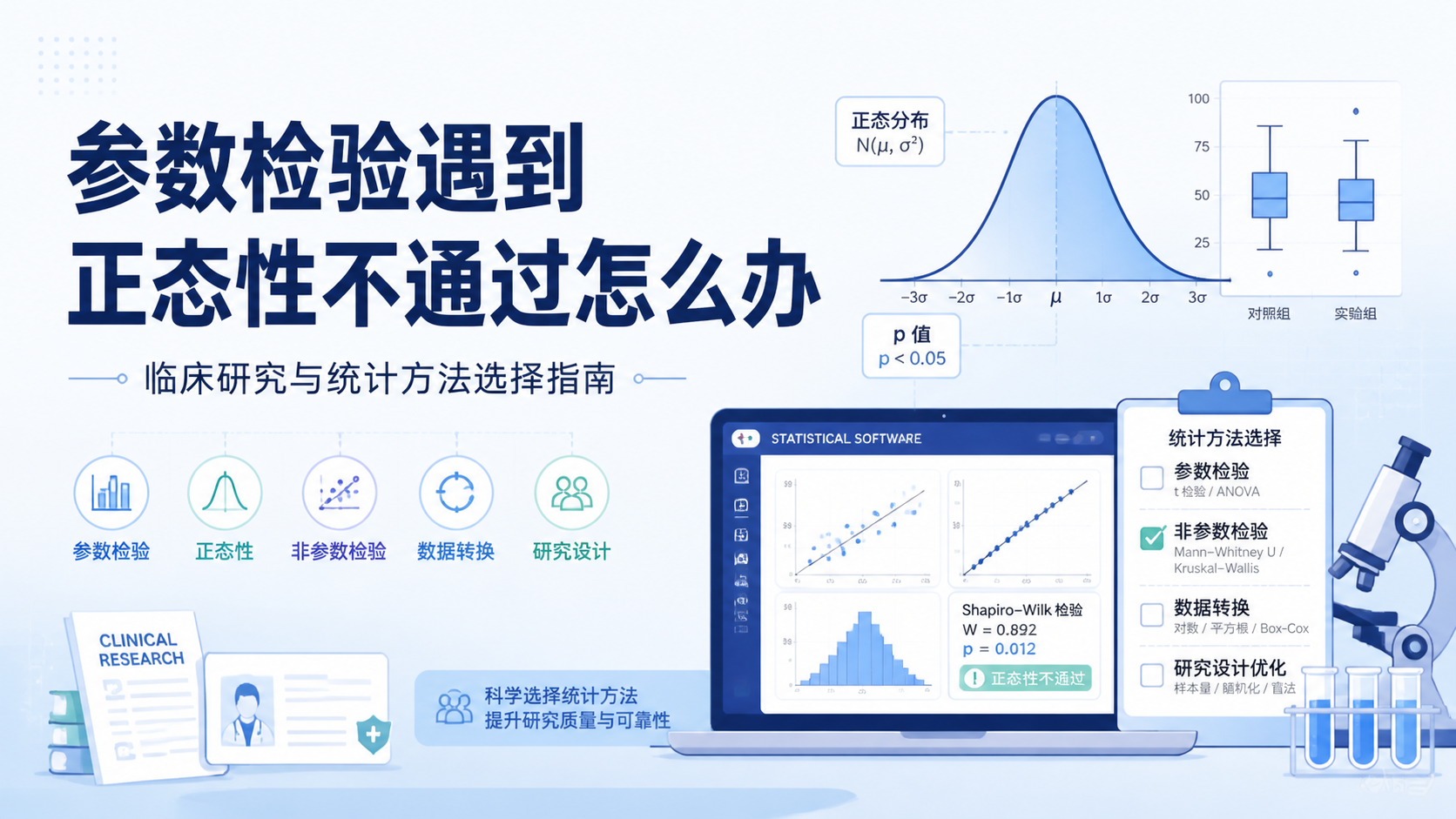 参数检验正态性前提不满足怎么办？