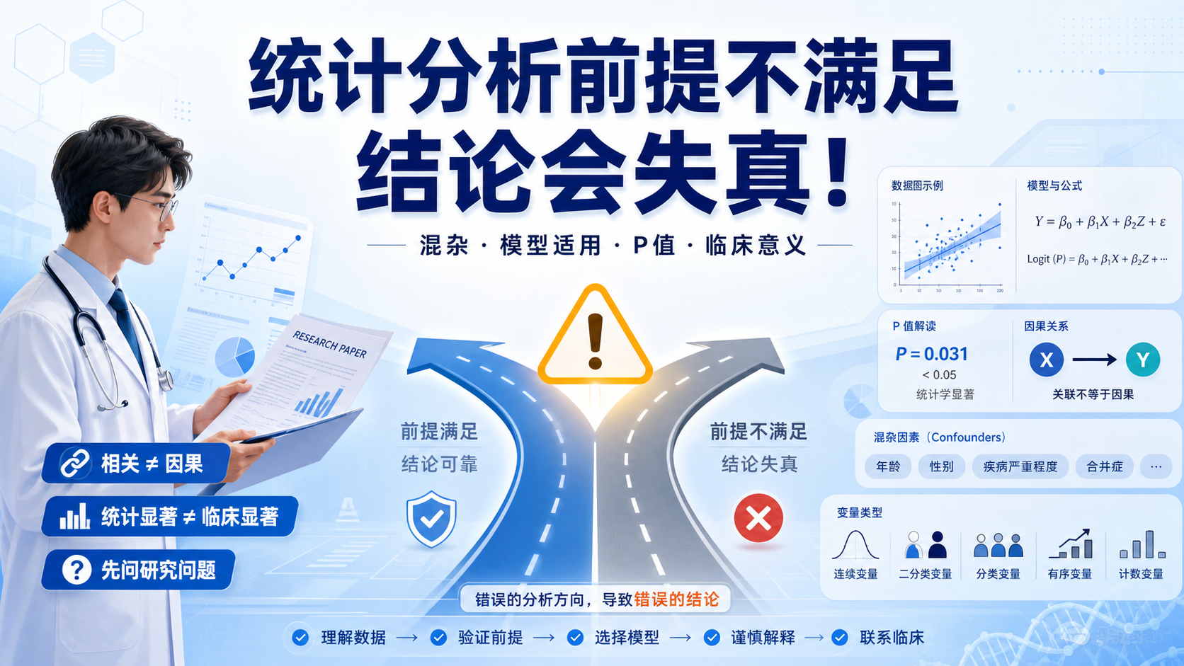 医学统计前提条件不满足会怎样？4个后果