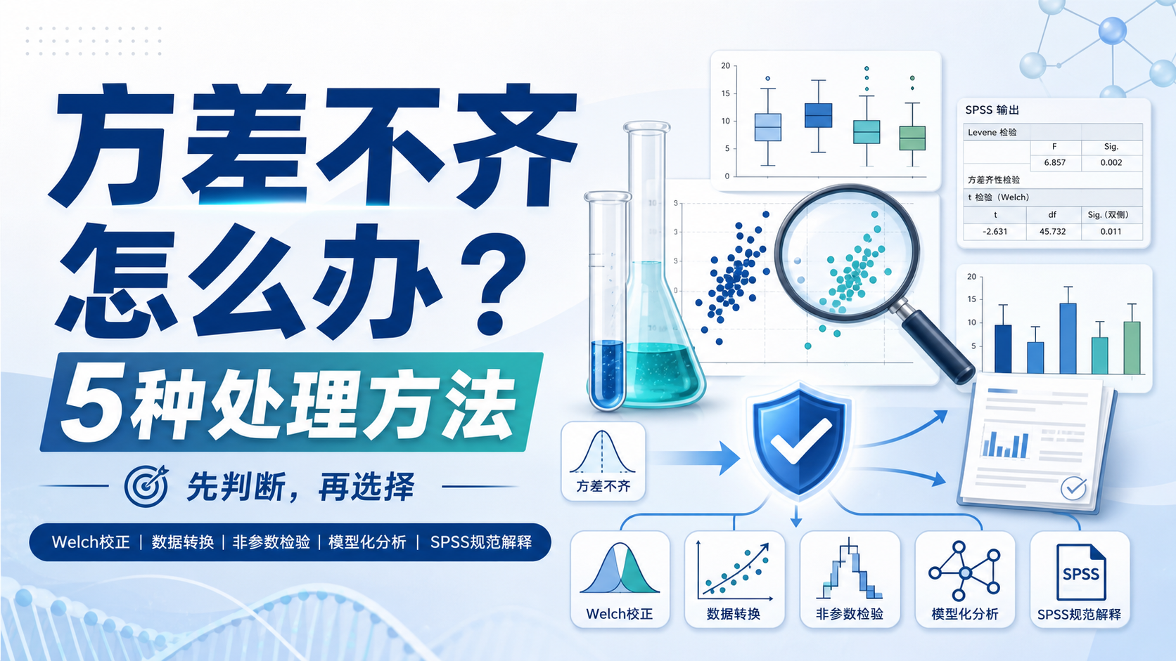 方差齐性检验不通过处理的5个关键方法