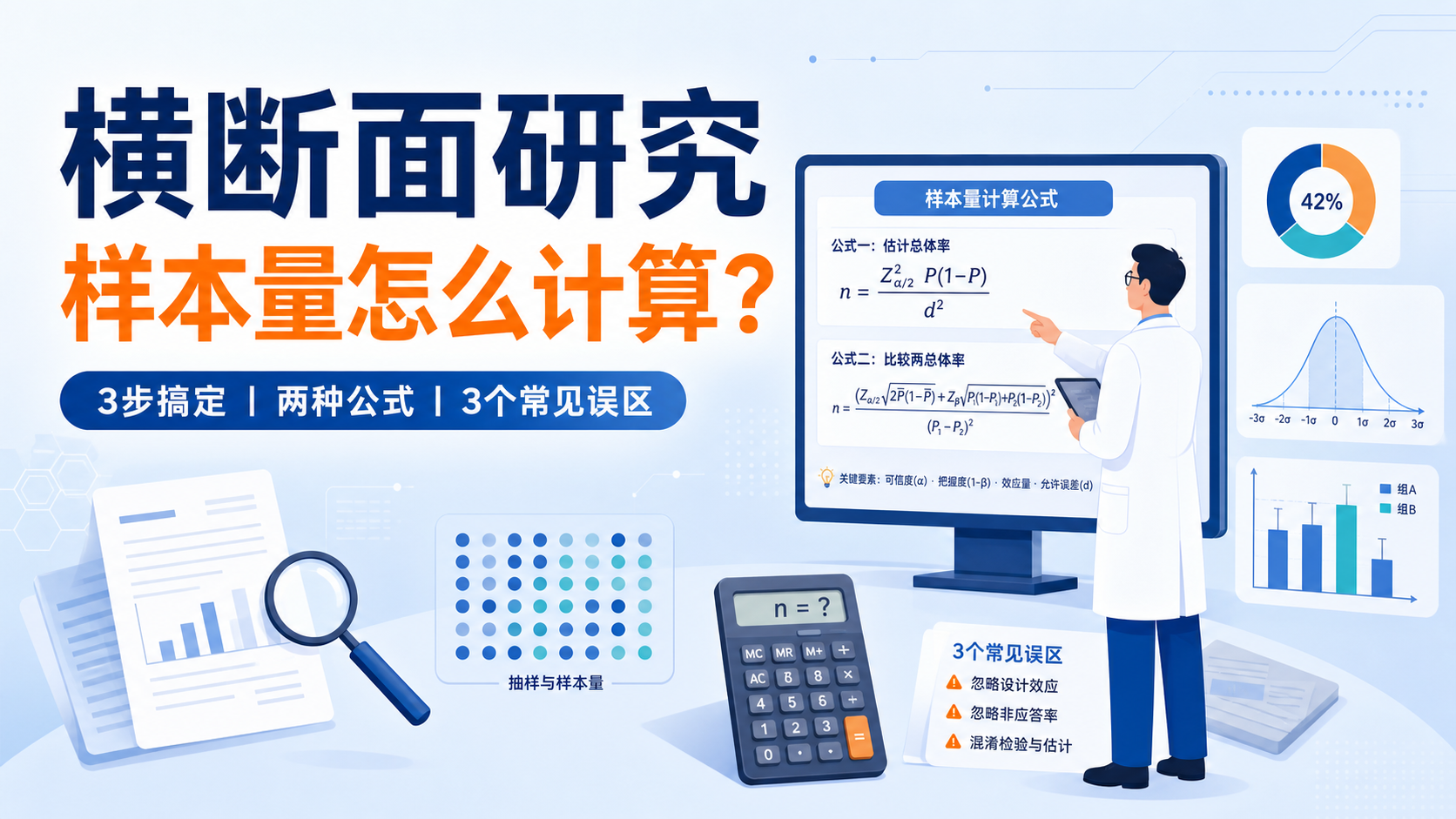 横断面研究样本量计算：3步快速搞定