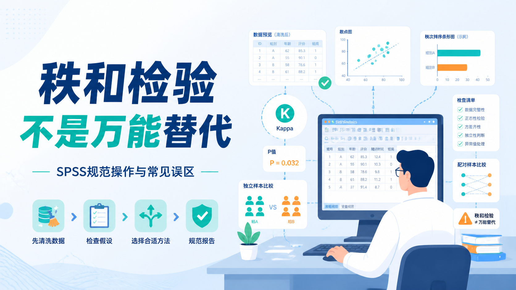 秩和检验SPSS操作如何避免3大误区？