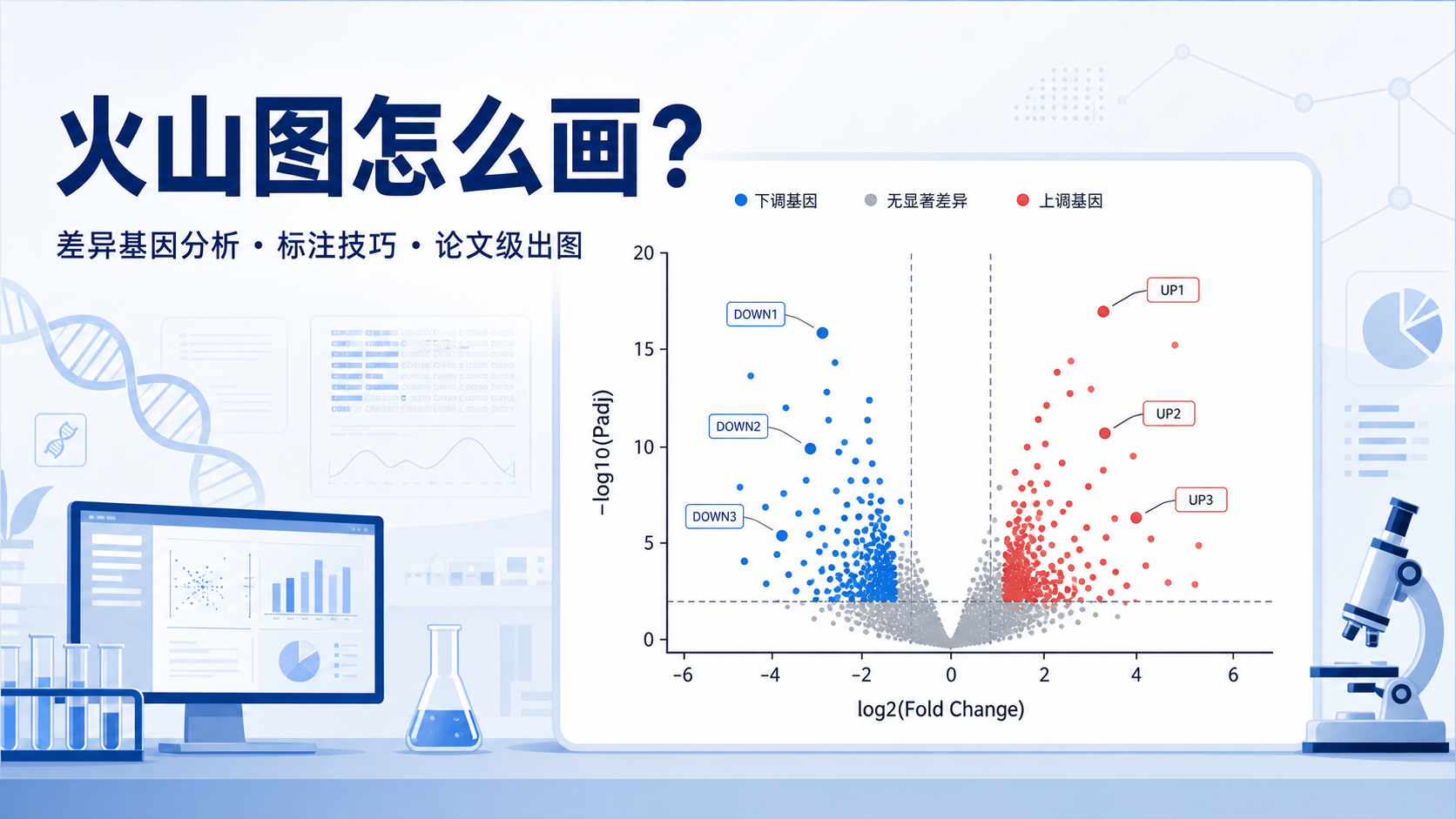 生信火山图绘制：差异基因标注技巧