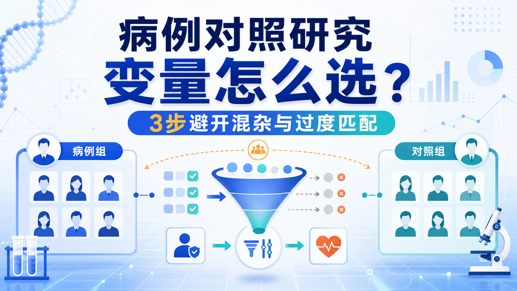 病例对照研究变量选择难点？3步解决