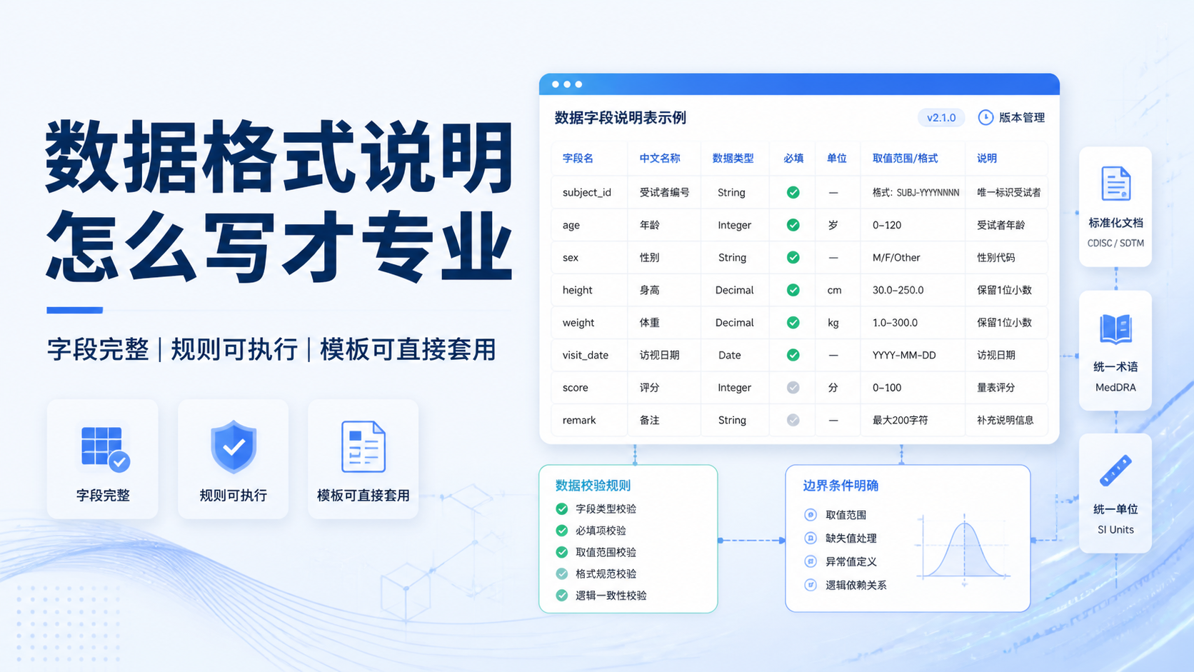数据格式说明怎么写更专业？