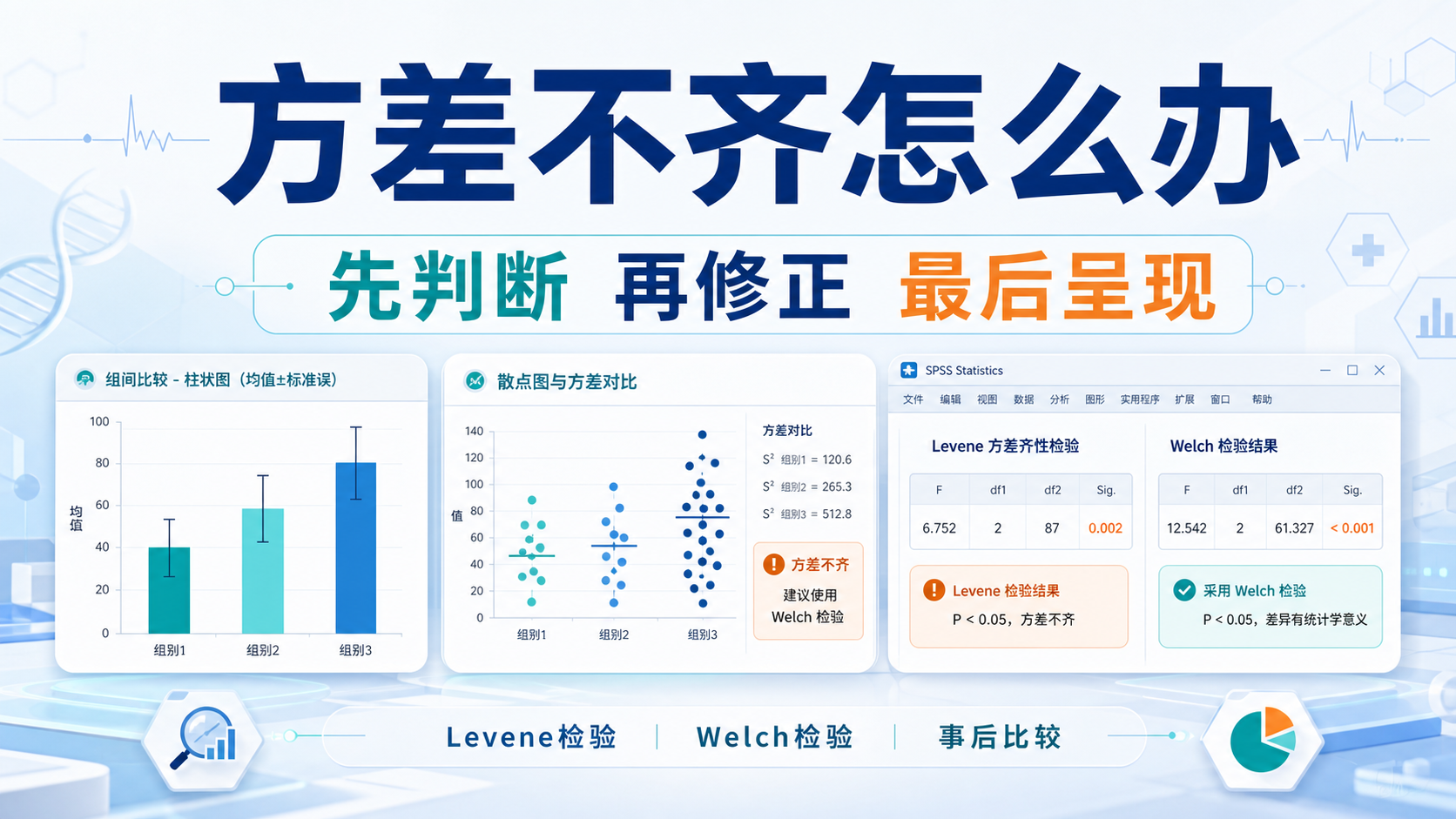 方差不齐怎么办？3步精准判断与修正