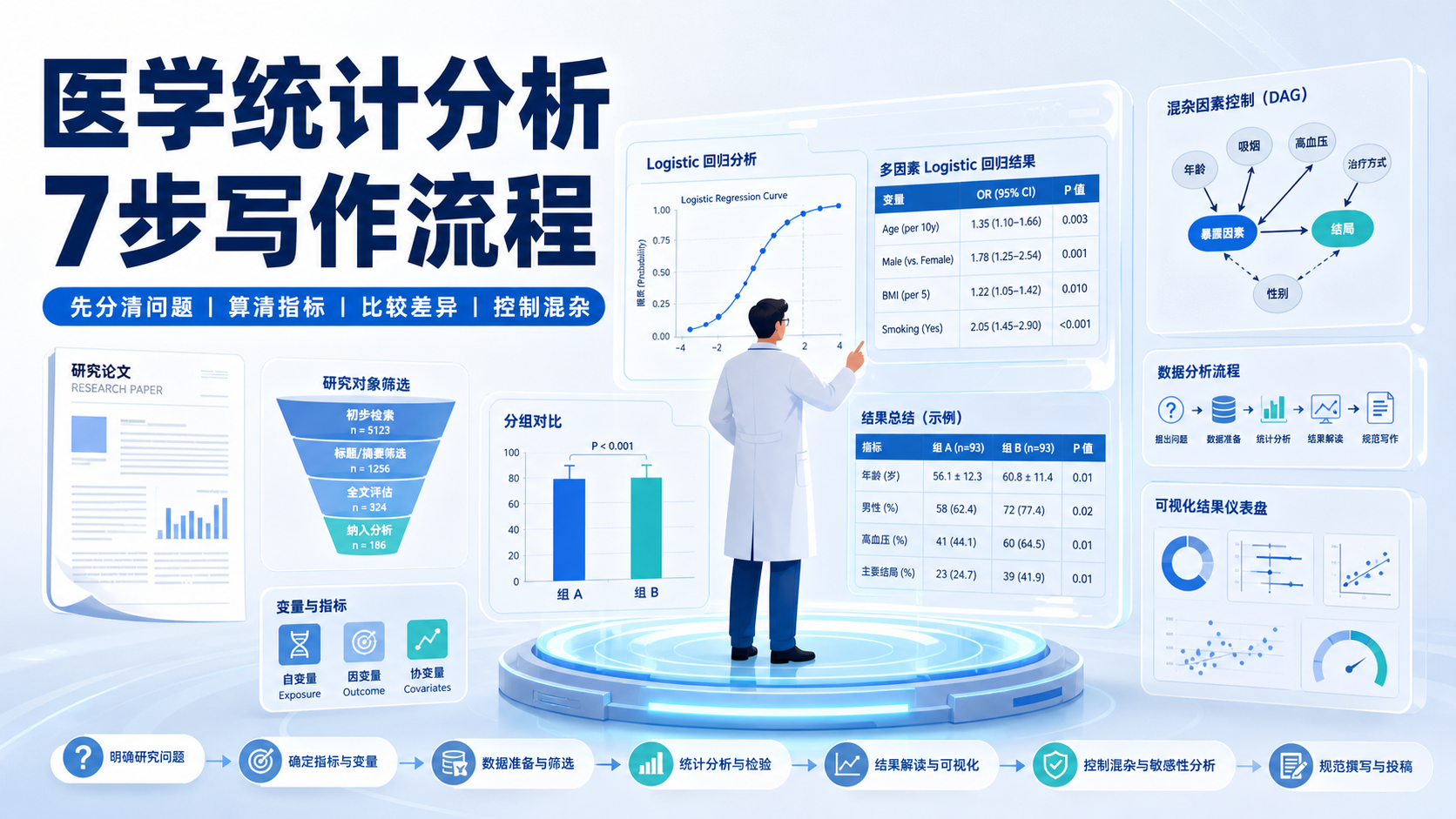 横断面研究指标分析怎么做？7步精解