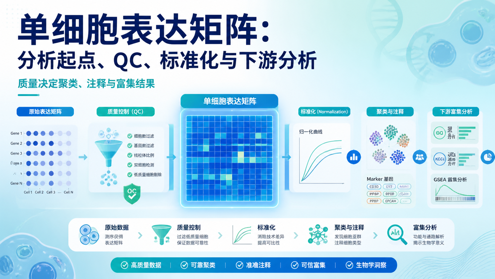 单细胞表达矩阵为何决定转录组分析质量？