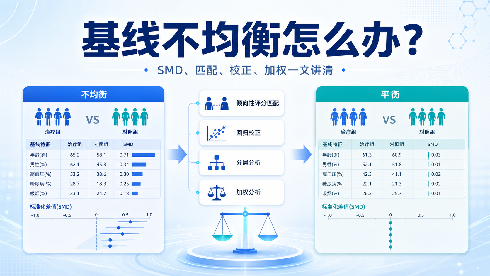 基线组间不均衡如何处理？3步解决