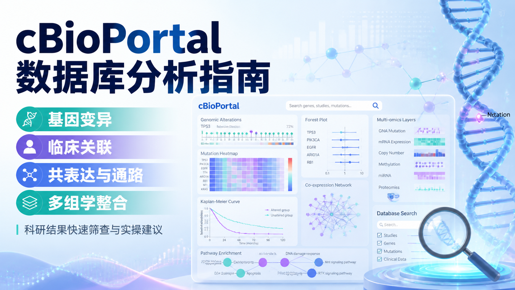 cbioportal数据库适合做什么？4类研究场景