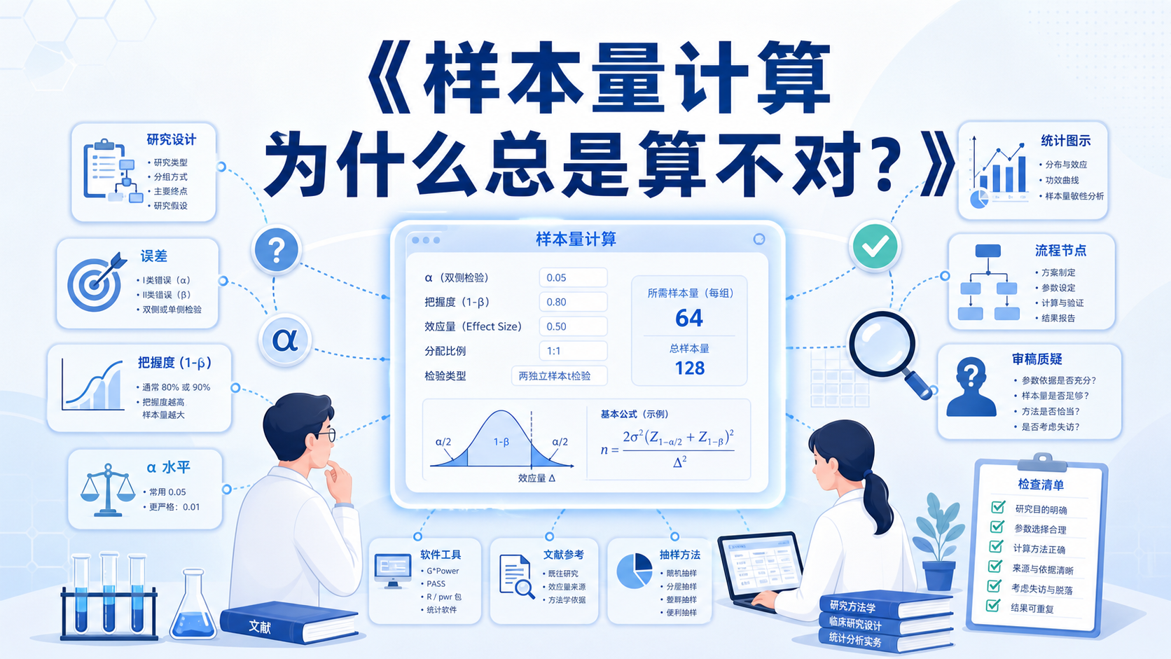 样本量计算常见问题为何总出错？7点严谨解答