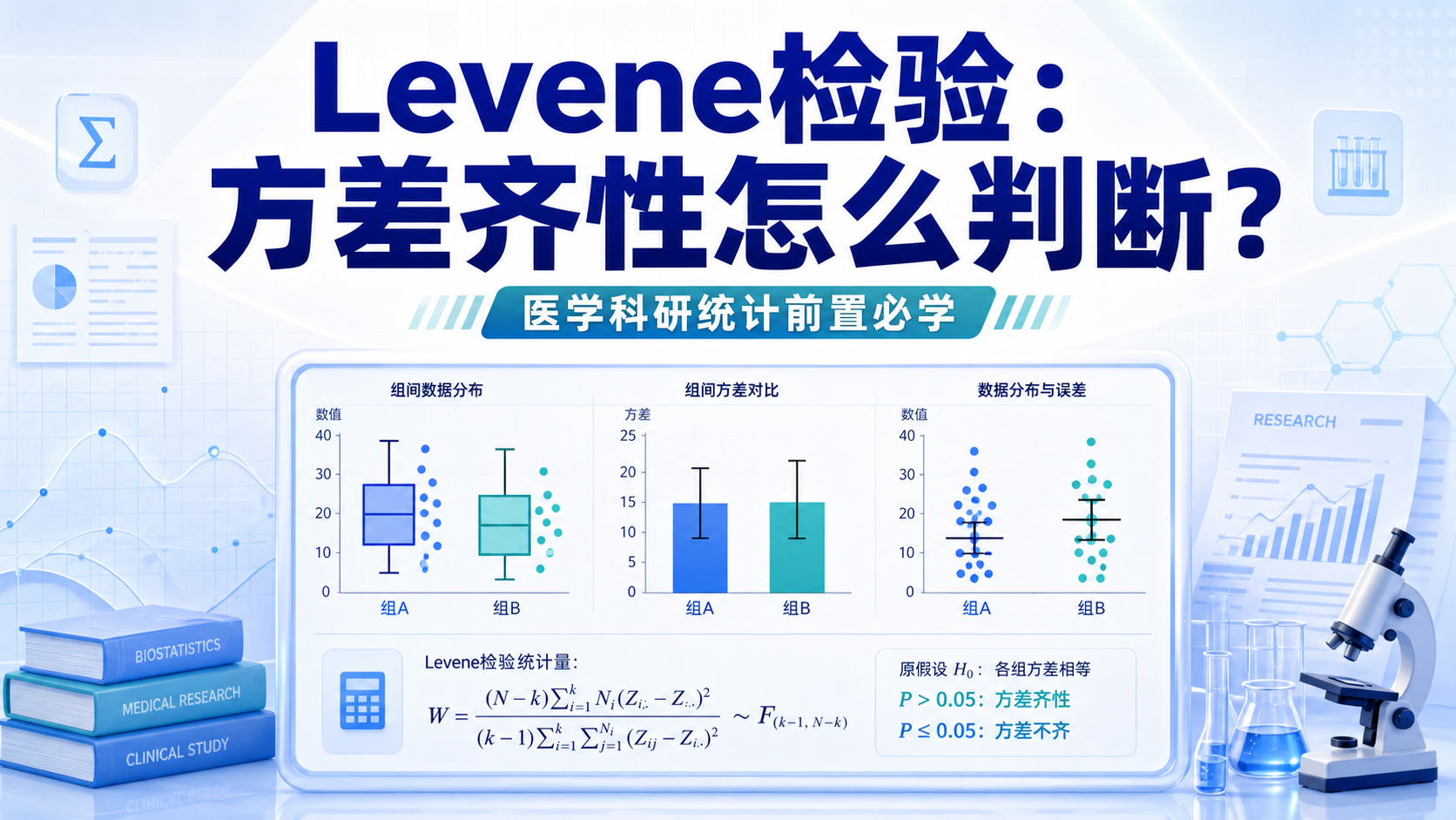 Levene检验的核心原理：4分钟读懂