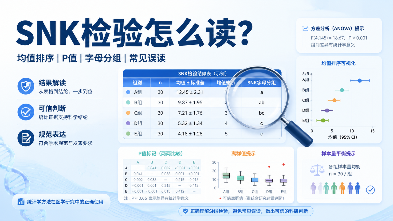 SNK检验结果如何解读？6个专业技巧