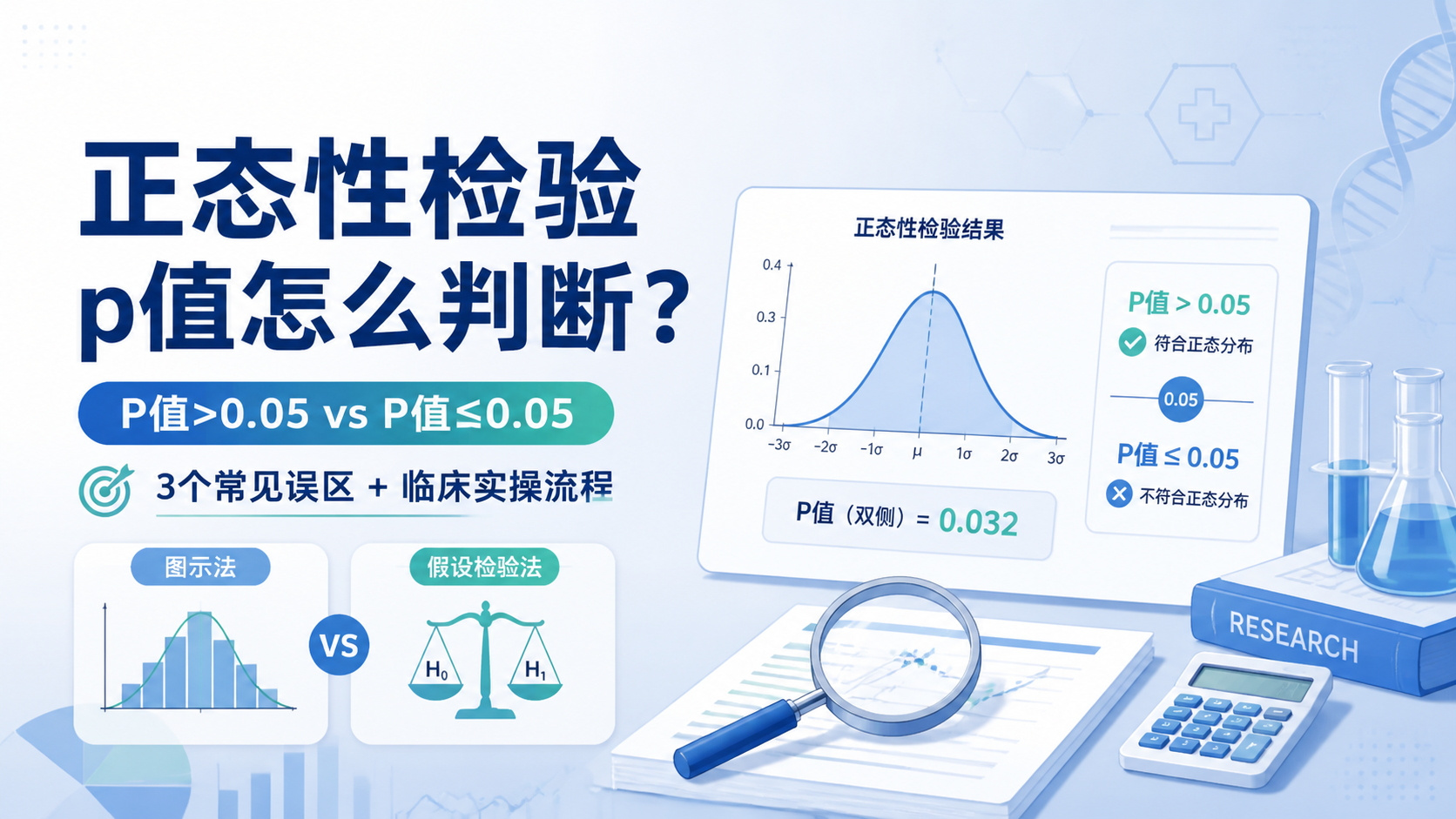 正态性检验p值判断标准，2个关键点