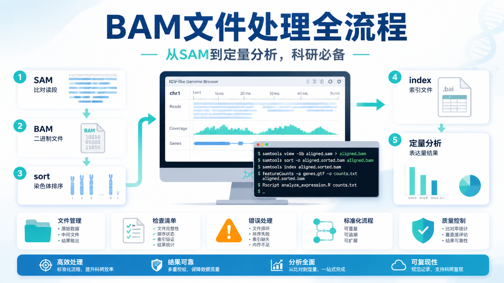 BAM文件处理的5大核心步骤是什么？