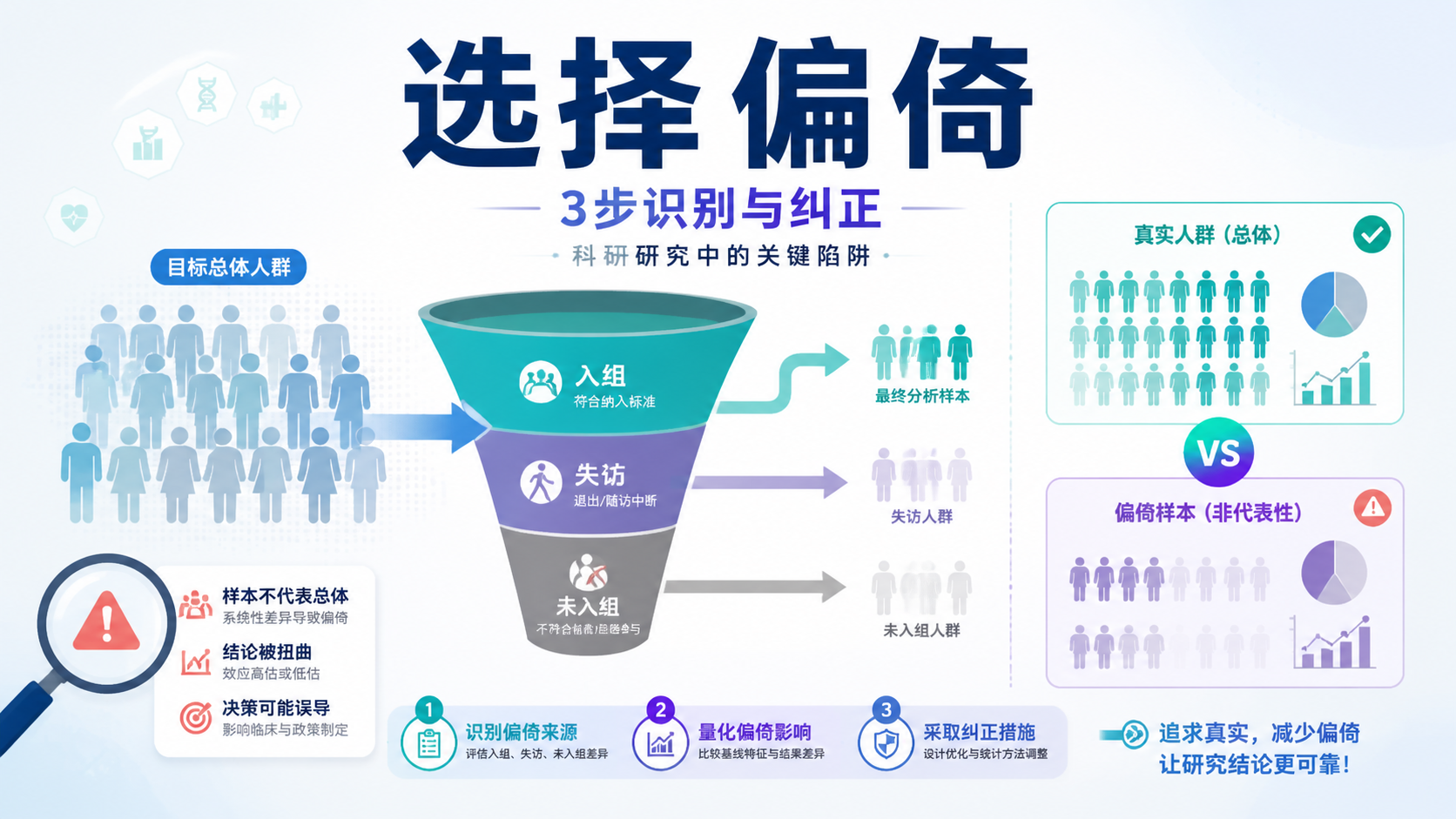 选择偏倚：3步识别与纠正的关键方法