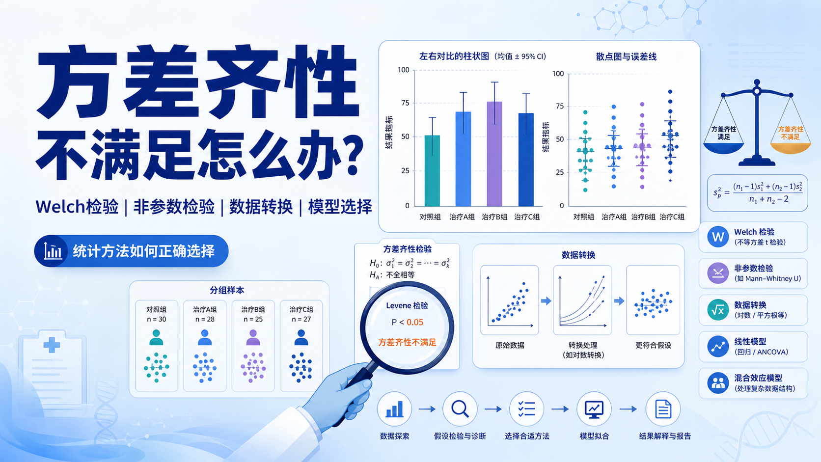 前提方差齐性要求不满足怎么办？3种处理法