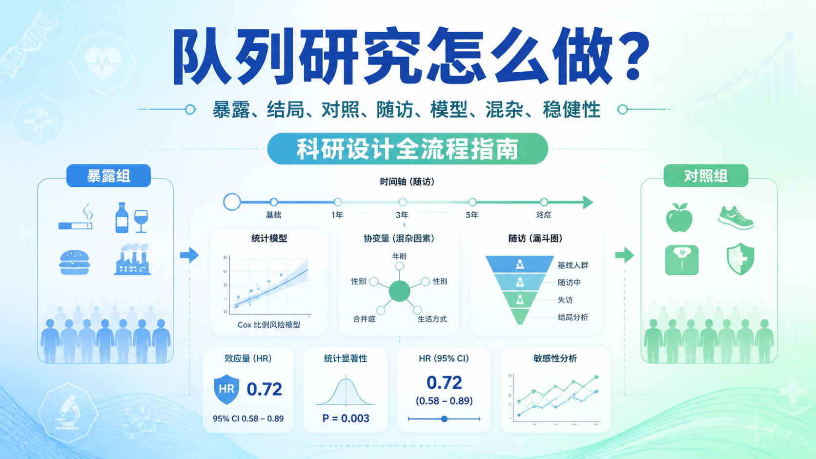队列研究统计分析5大关键问题？
