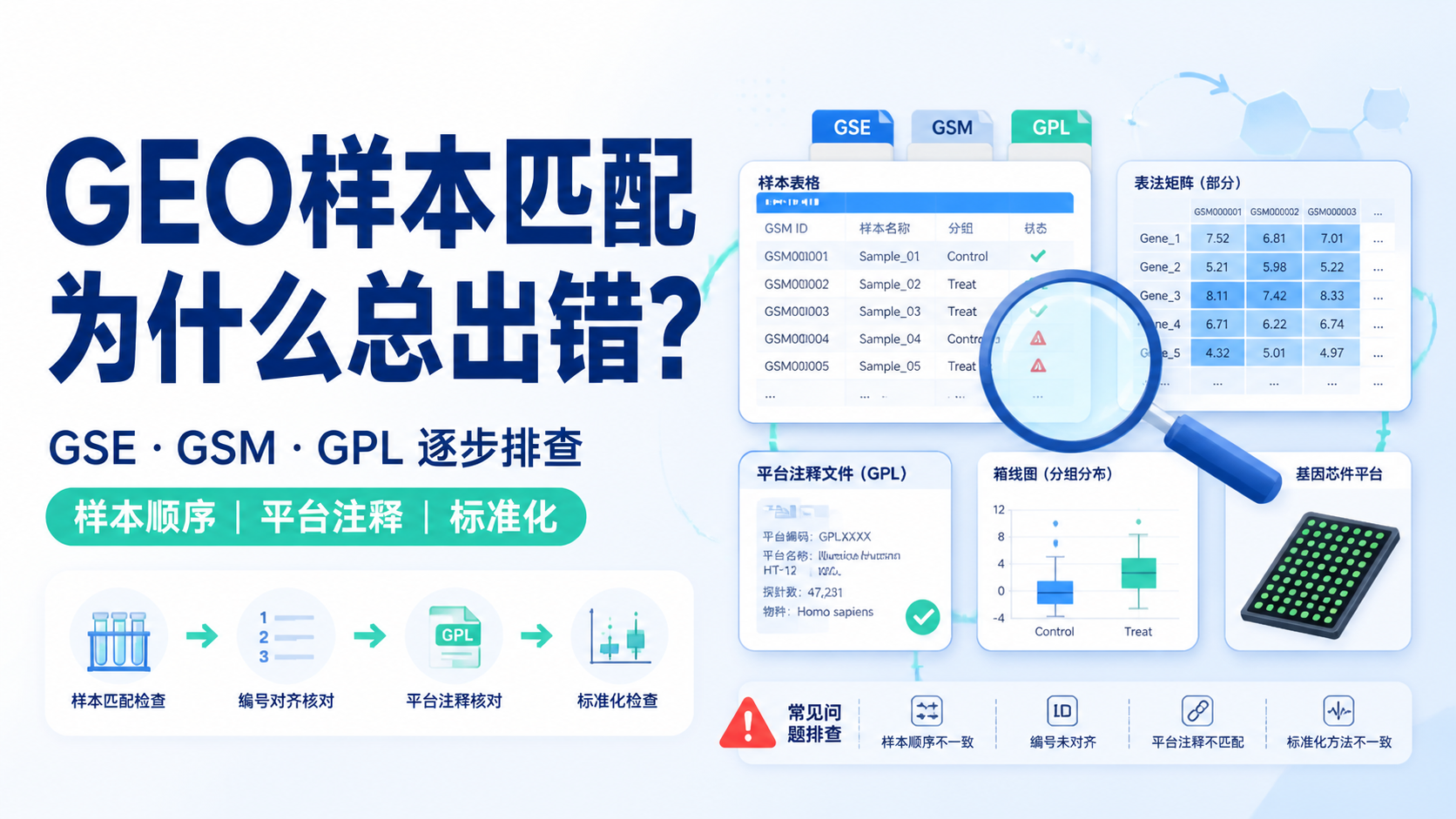 为什么Geo样本匹配总是失败？3个原因