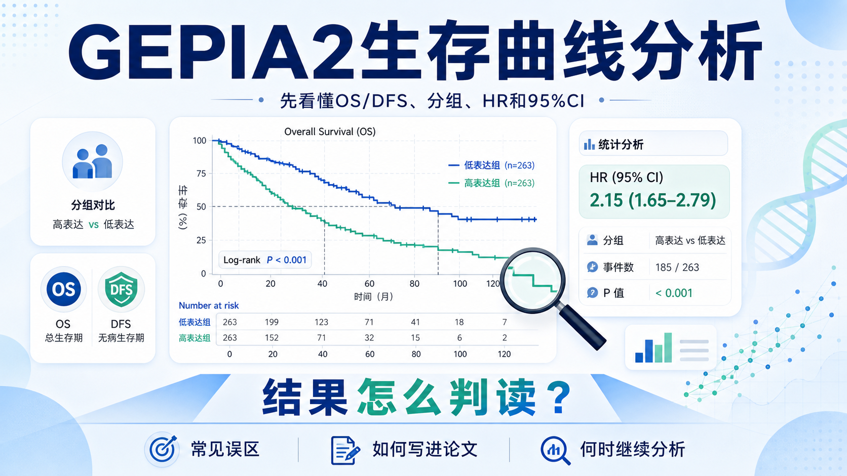 GEPIA2生存曲线结果如何解读？