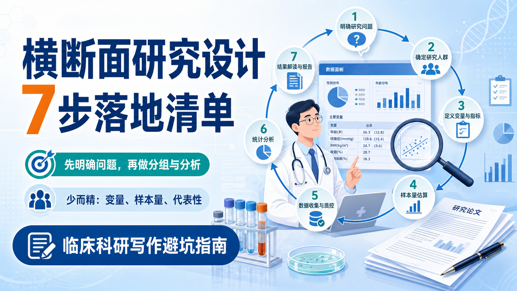 如何做好横断面研究设计？7步详解