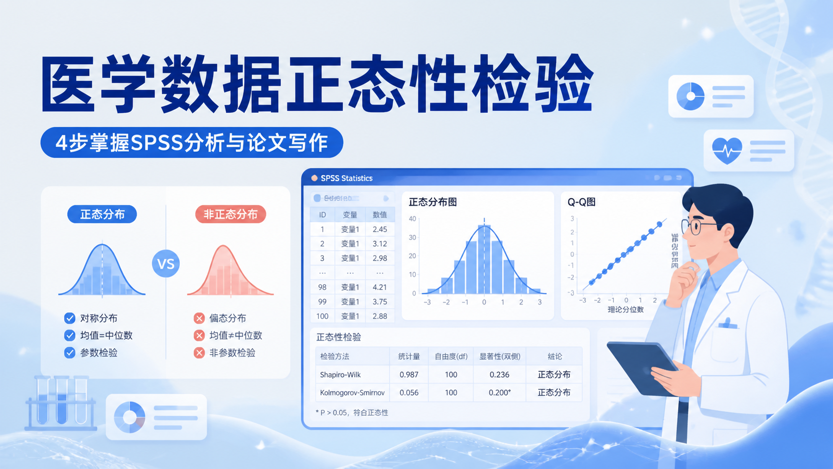 医学数据正态性检验如何做？4大步骤详解