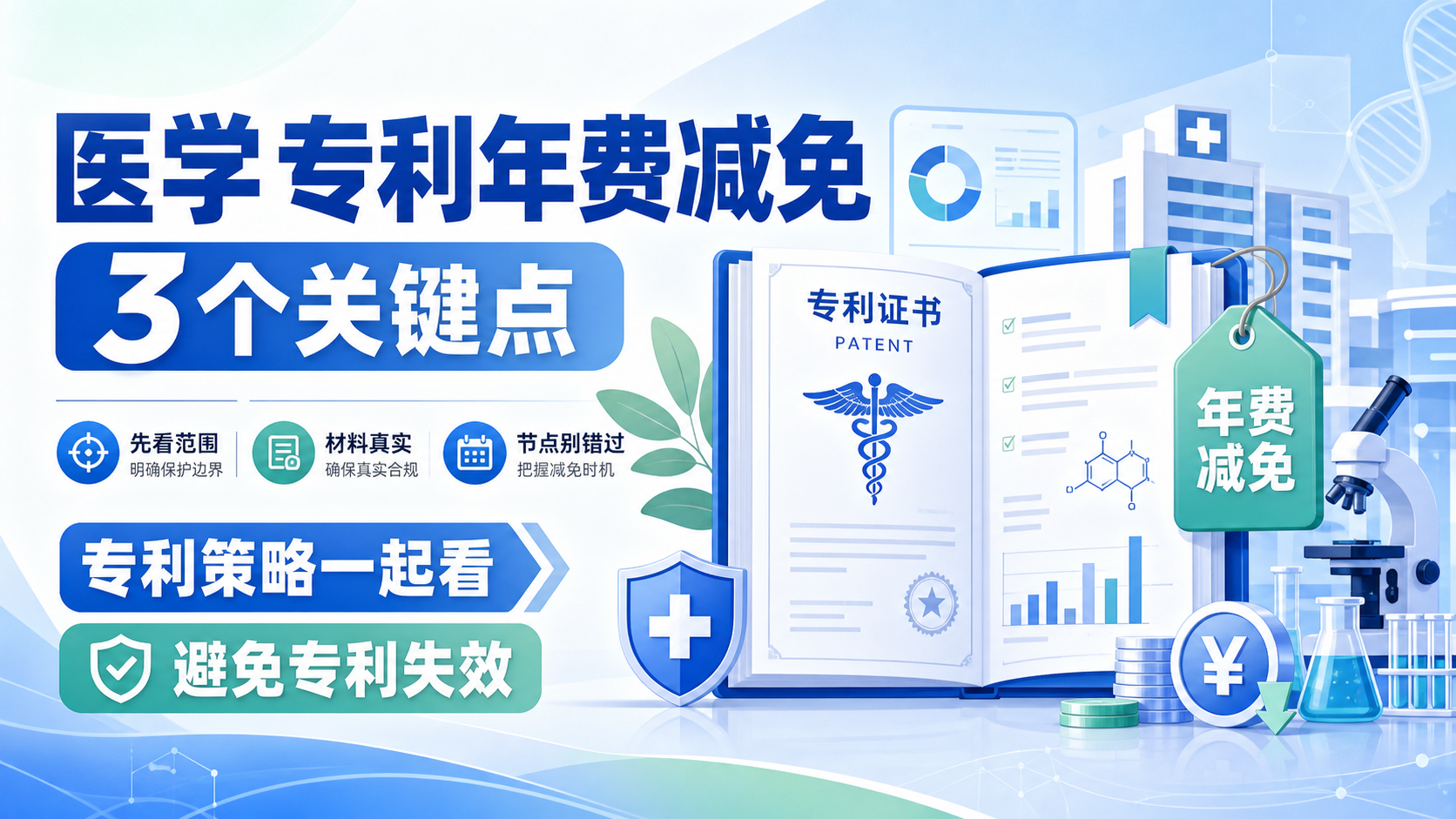 医学专利年费减免政策，3大关键点解析