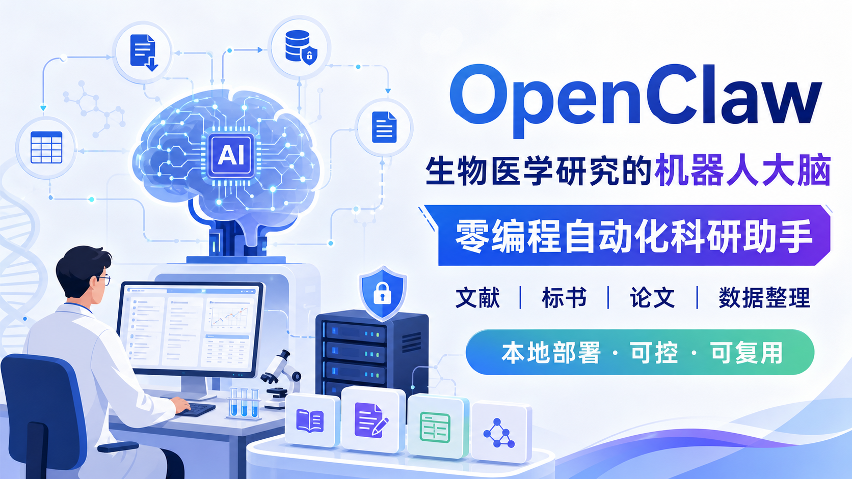 零编程部署OpenClaw：生物医学研究者专用机器人大脑搭建