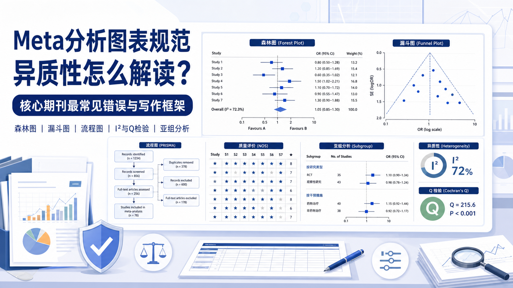 核心期刊图表规范与Meta分析异质性解读