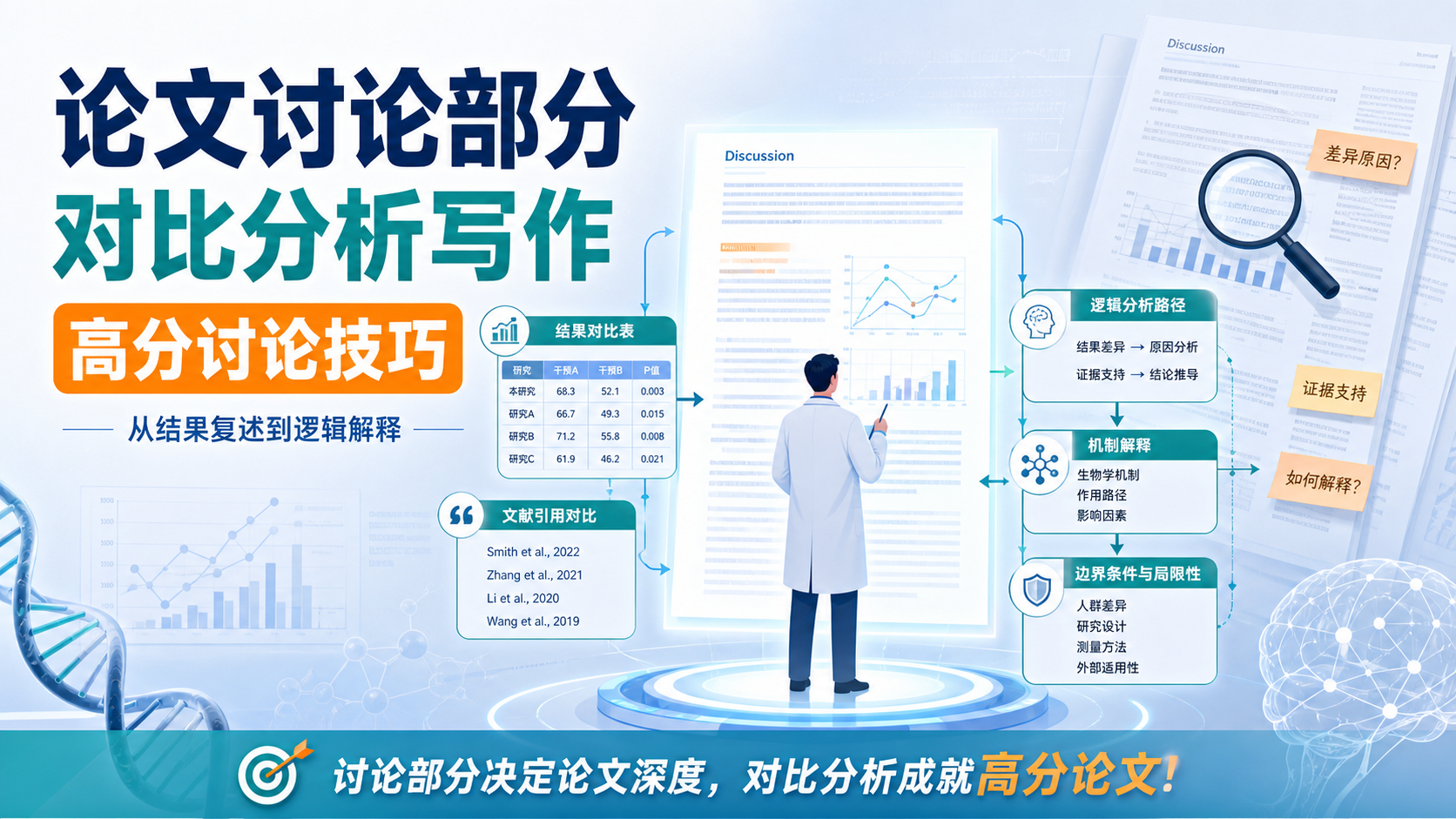 SCI论文讨论部分：对比分析的关键技巧与误区