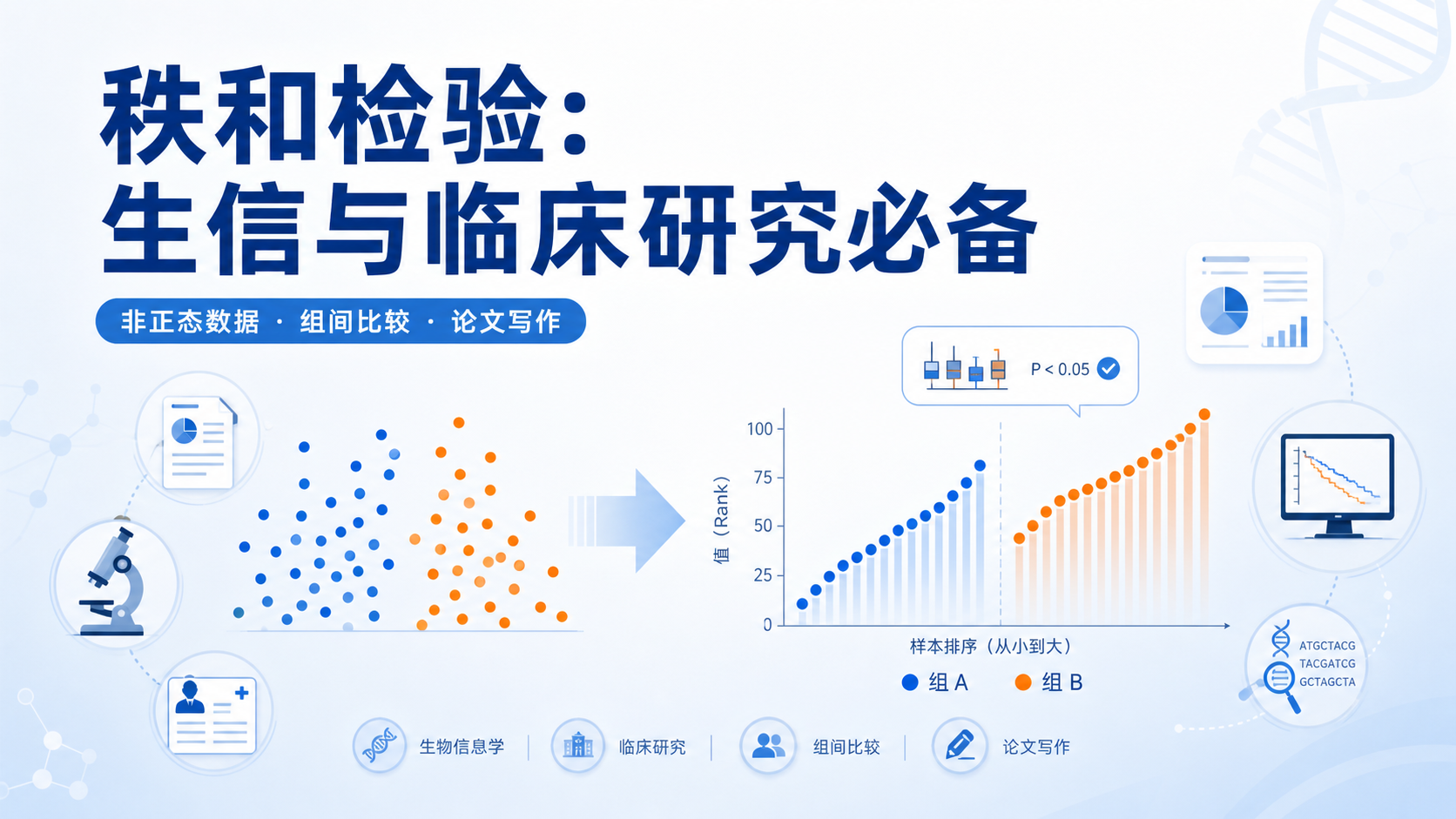 零基础掌握秩和检验：生信与临床数据高分析胜率法则