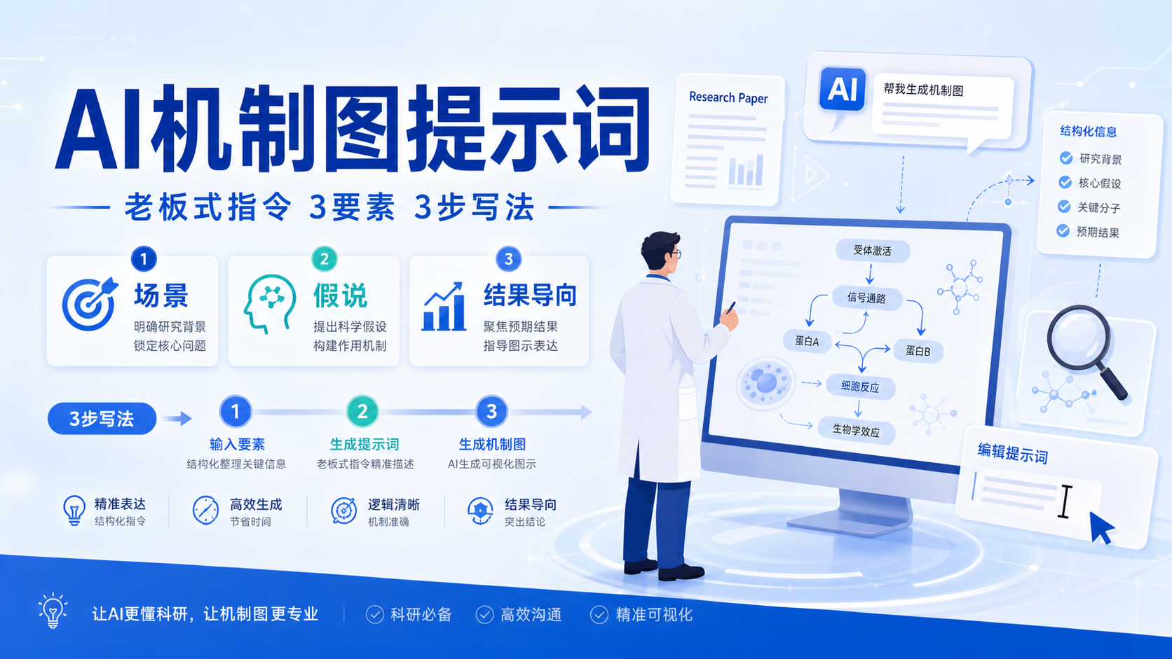 老板式SCI机制图指令：三要素让AI秒懂你的科学假说