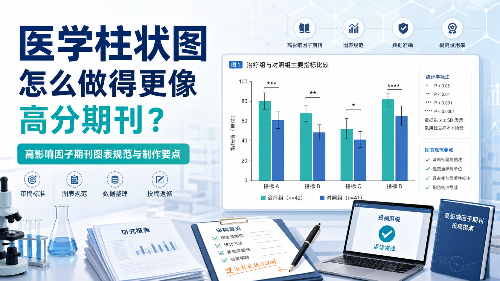 高影响因子期刊的医学柱状图设计原则与案例
