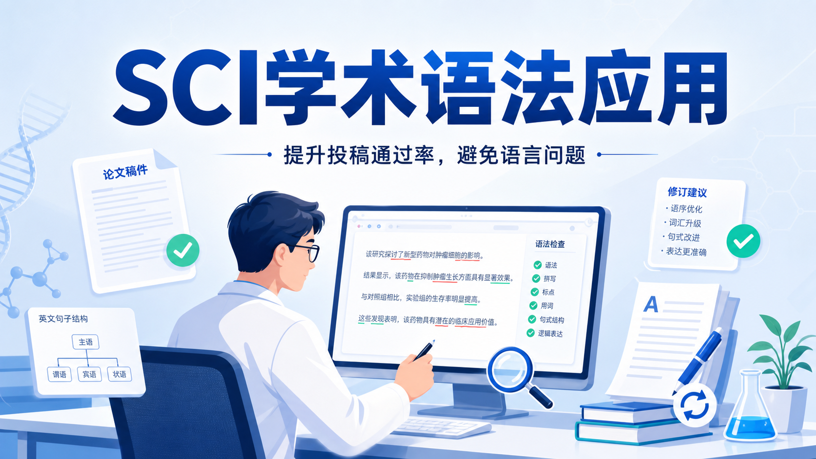 SCI学术语法应用提升投稿通过率
