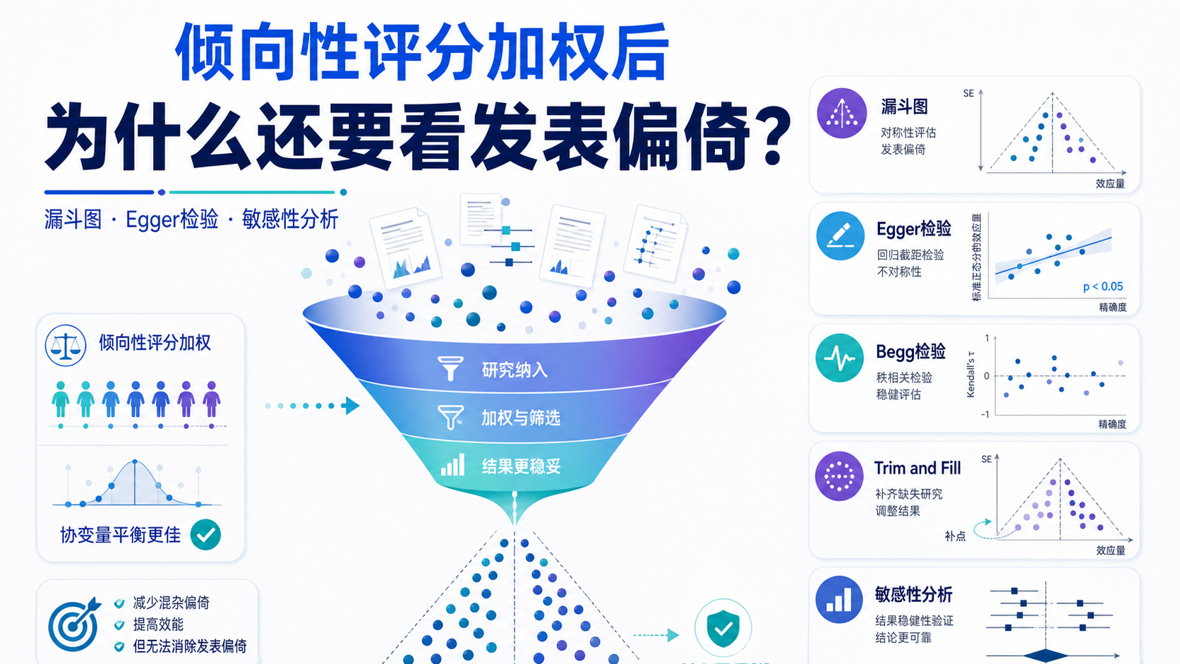 倾向性评分加权与发表偏倚：漏斗图的巧妙运用