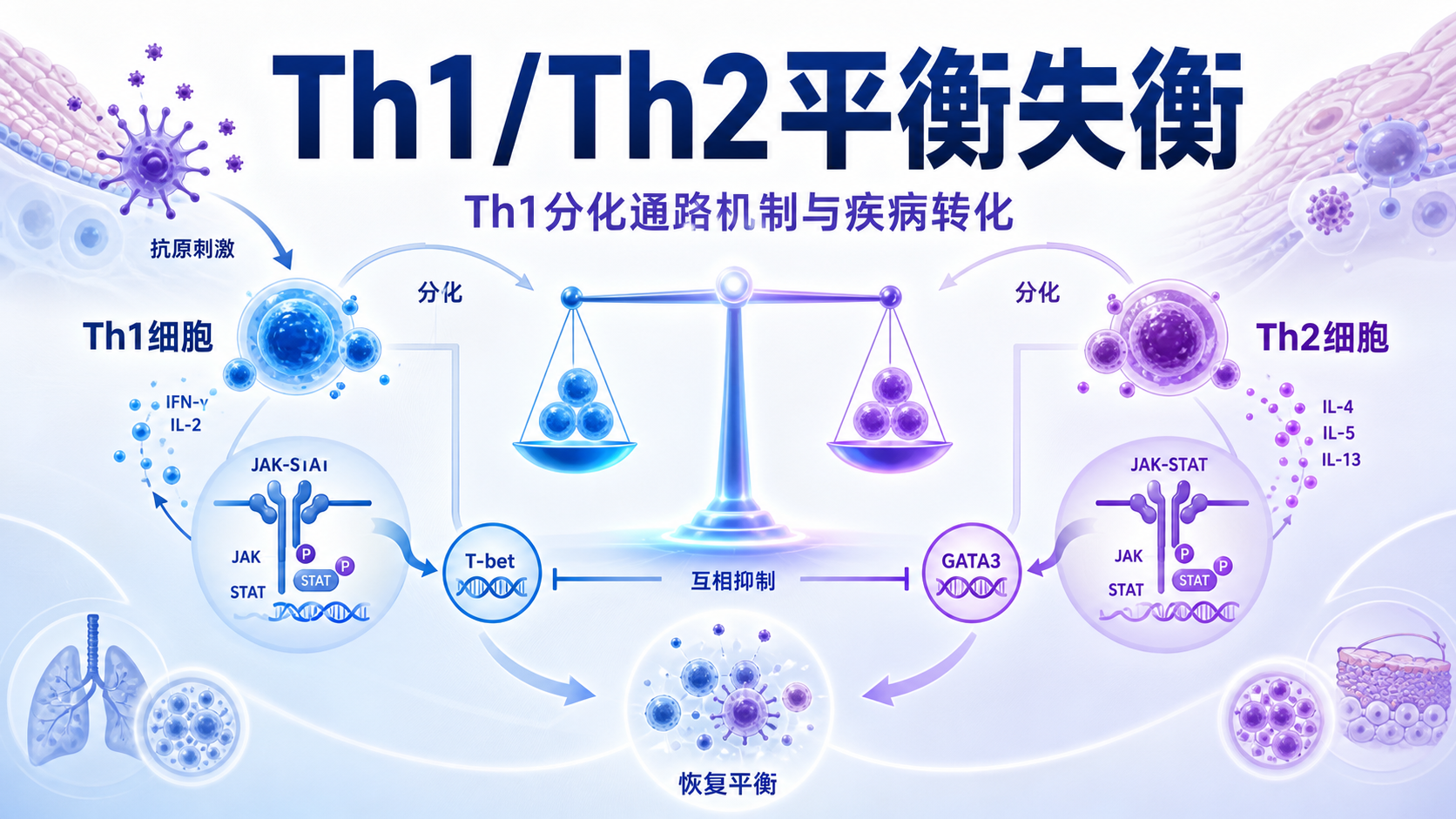 Th1/Th2平衡失衡与疾病：Th1分化通路新视角