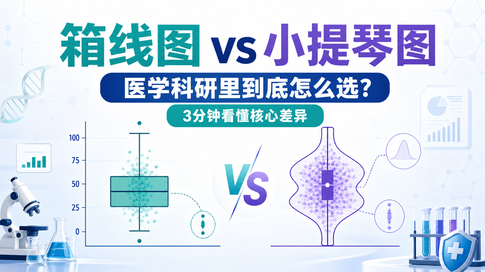 医学数据可视化：小提琴图 vs 箱线图深度对比