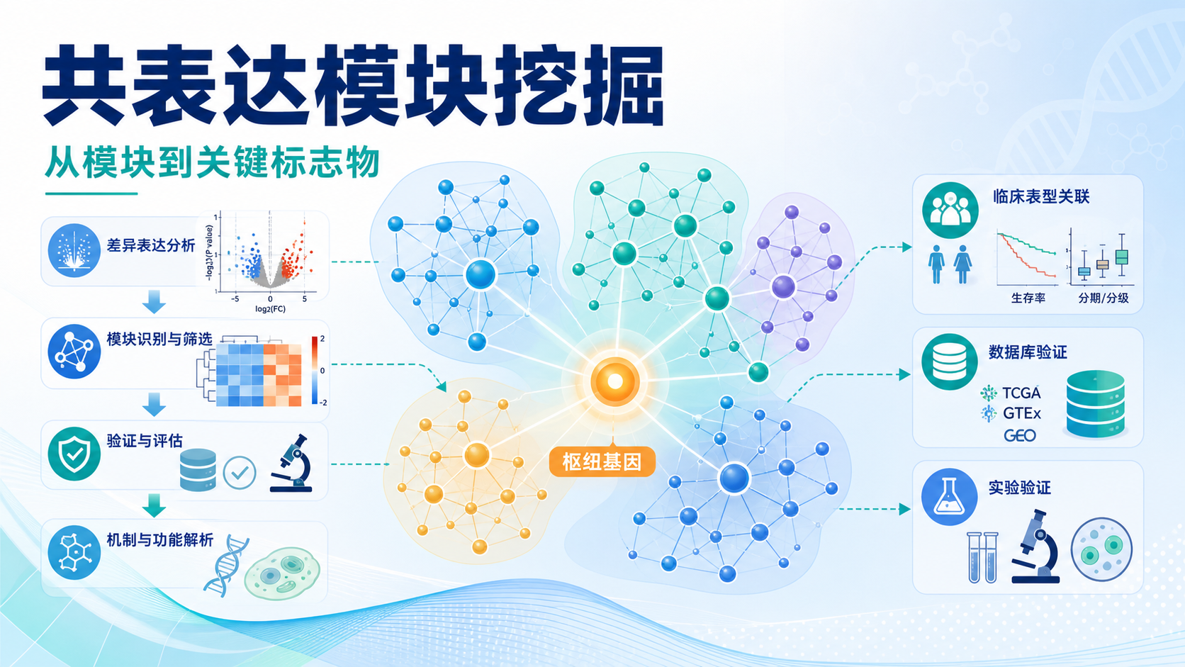基因共表达模块挖掘：鉴定关键标志物新策略