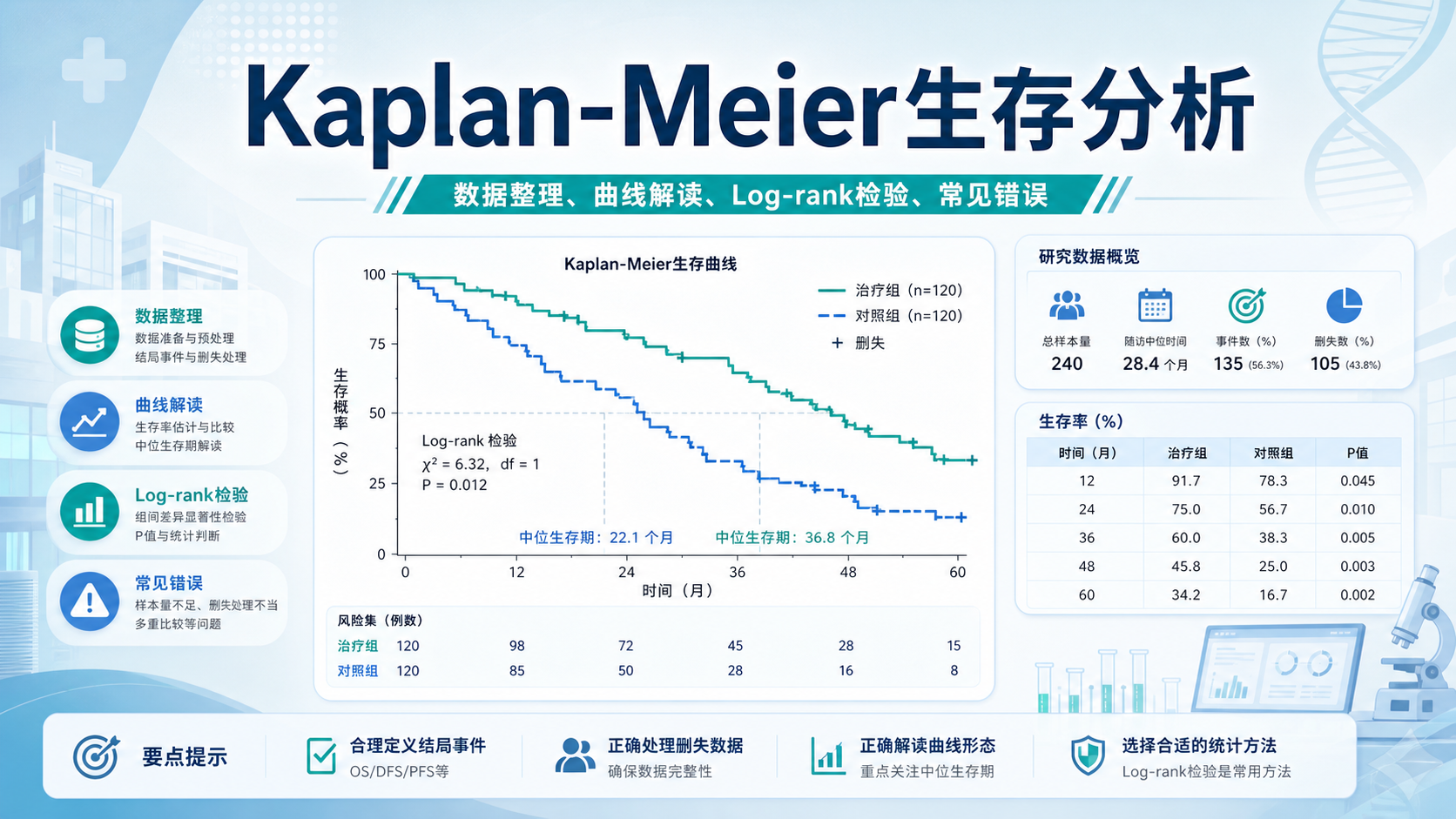 Kaplan-Meier生存分析在临床研究中的规范应用与解读