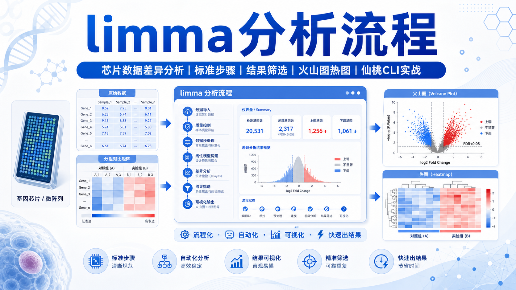 limma差异分析极速指南：仙桃CLI工具实战