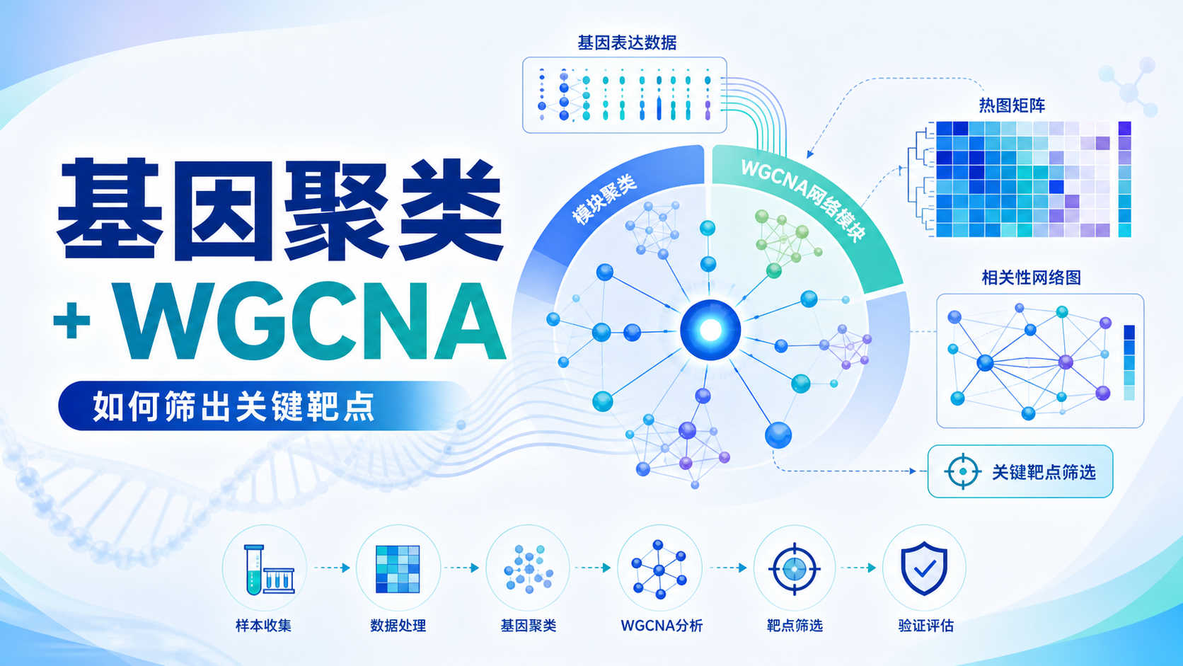 基因聚类联合WGCNA筛选关键靶点