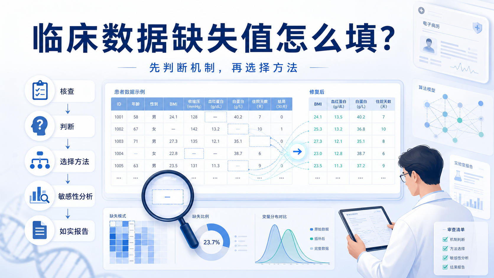 临床数据缺失值填充的统计学策略