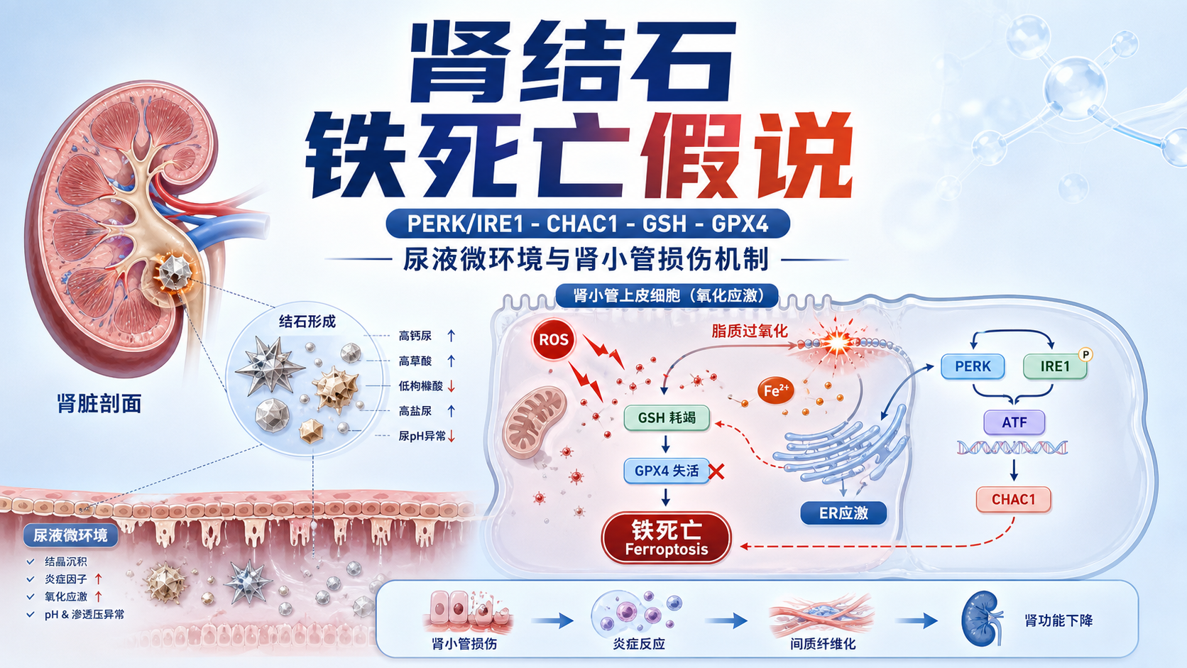 PERK/IRE1调控CHAC1降解谷胱甘肽：肾结石中铁死亡新假说
