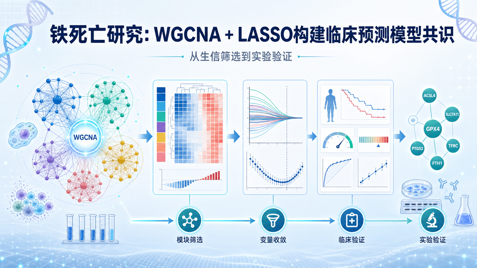 铁死亡基因WGCNA及LASSO模型应用