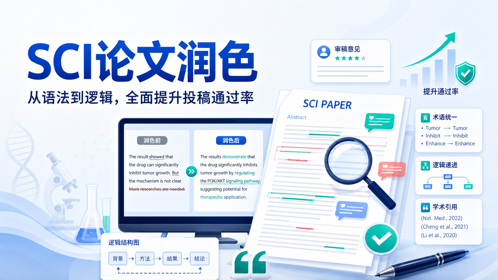 SCI论文润色前后对比:改稿要点解析